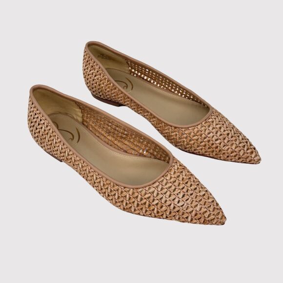 Sam Edelman Wanda Womens Sandals Beige Pointed Toe Flat Woven Slip On US 7 M - Picture 2 of 9